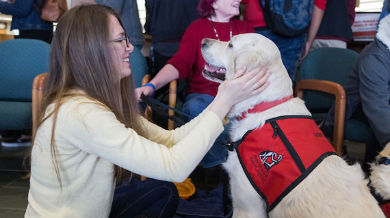 Student with service dog