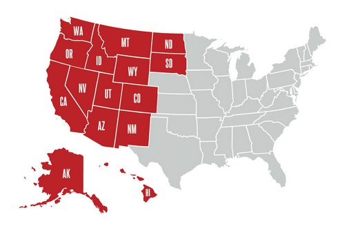 Map of WUE States