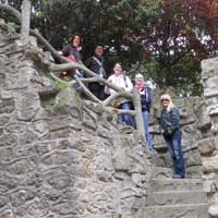 SUU Students in Paris, 2010: Students on a stone stairway
