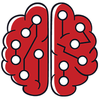 Red Brain with circuits